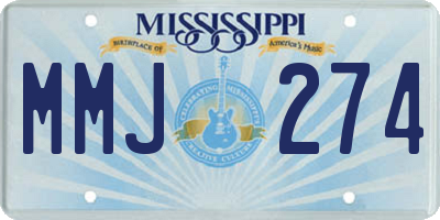 MS license plate MMJ274