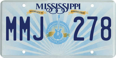 MS license plate MMJ278