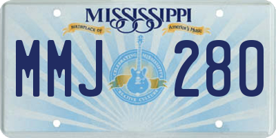 MS license plate MMJ280