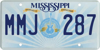 MS license plate MMJ287