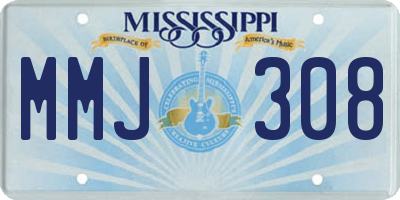 MS license plate MMJ308