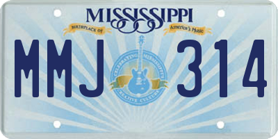 MS license plate MMJ314