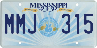 MS license plate MMJ315