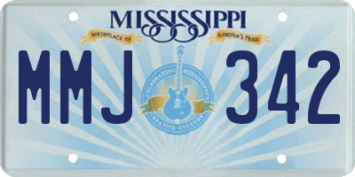 MS license plate MMJ342