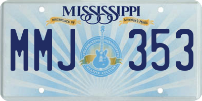 MS license plate MMJ353