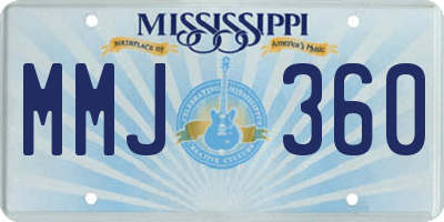 MS license plate MMJ360