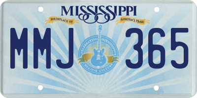 MS license plate MMJ365