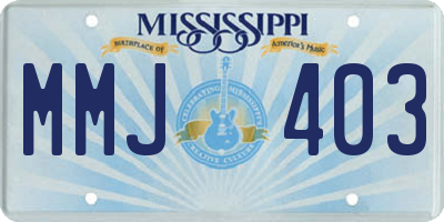MS license plate MMJ403