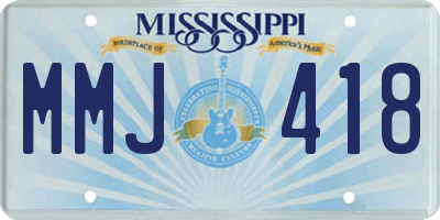 MS license plate MMJ418