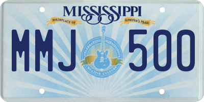 MS license plate MMJ500