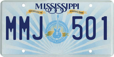 MS license plate MMJ501