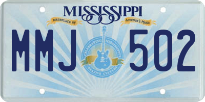 MS license plate MMJ502