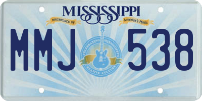 MS license plate MMJ538