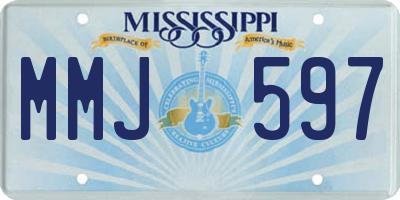 MS license plate MMJ597