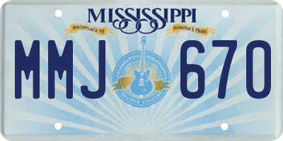 MS license plate MMJ670