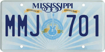 MS license plate MMJ701