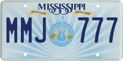 MS license plate MMJ777