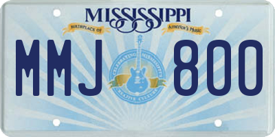 MS license plate MMJ800