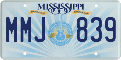 MS license plate MMJ839