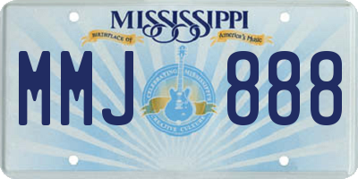 MS license plate MMJ888