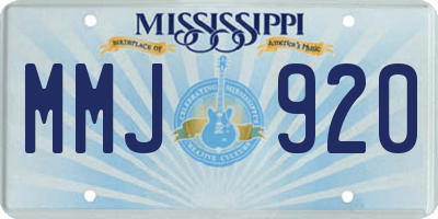 MS license plate MMJ920