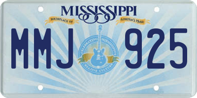 MS license plate MMJ925