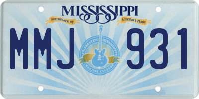 MS license plate MMJ931