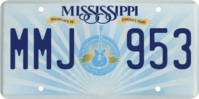 MS license plate MMJ953