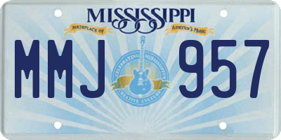 MS license plate MMJ957