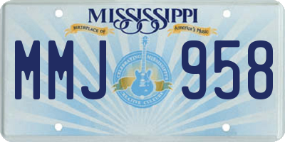 MS license plate MMJ958