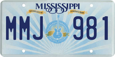 MS license plate MMJ981