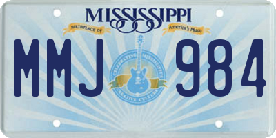 MS license plate MMJ984