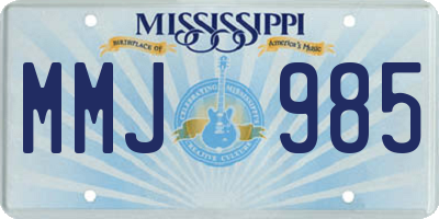 MS license plate MMJ985