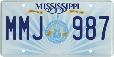 MS license plate MMJ987