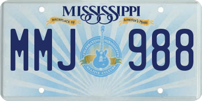 MS license plate MMJ988