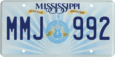 MS license plate MMJ992