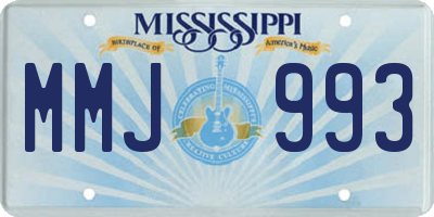 MS license plate MMJ993