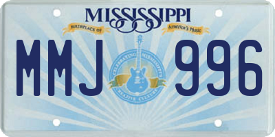 MS license plate MMJ996