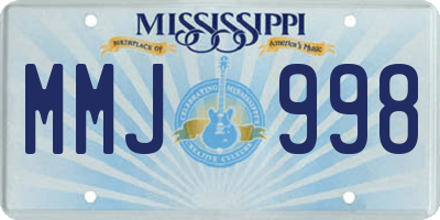 MS license plate MMJ998