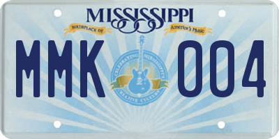 MS license plate MMK004