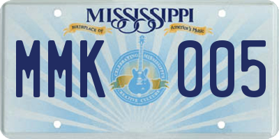 MS license plate MMK005