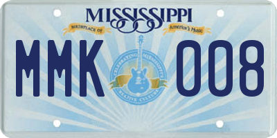 MS license plate MMK008