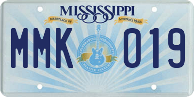 MS license plate MMK019