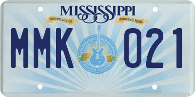 MS license plate MMK021