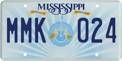 MS license plate MMK024