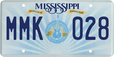 MS license plate MMK028