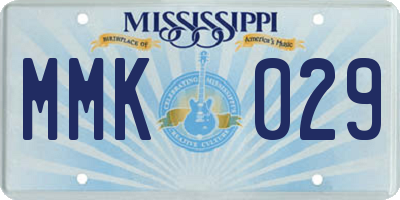 MS license plate MMK029