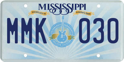 MS license plate MMK030