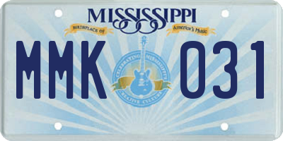 MS license plate MMK031