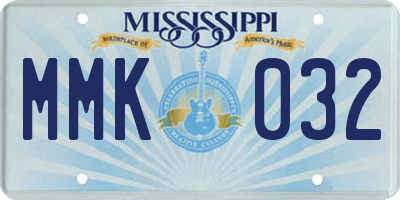 MS license plate MMK032